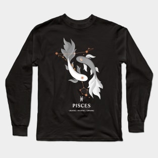 Pisces Constellation Zodiac Series - White Version Long Sleeve T-Shirt